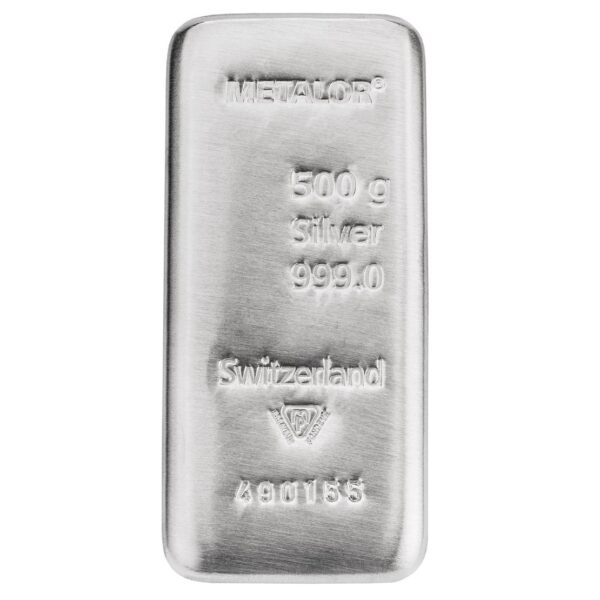 500 Gramm Silberbarren Metalor